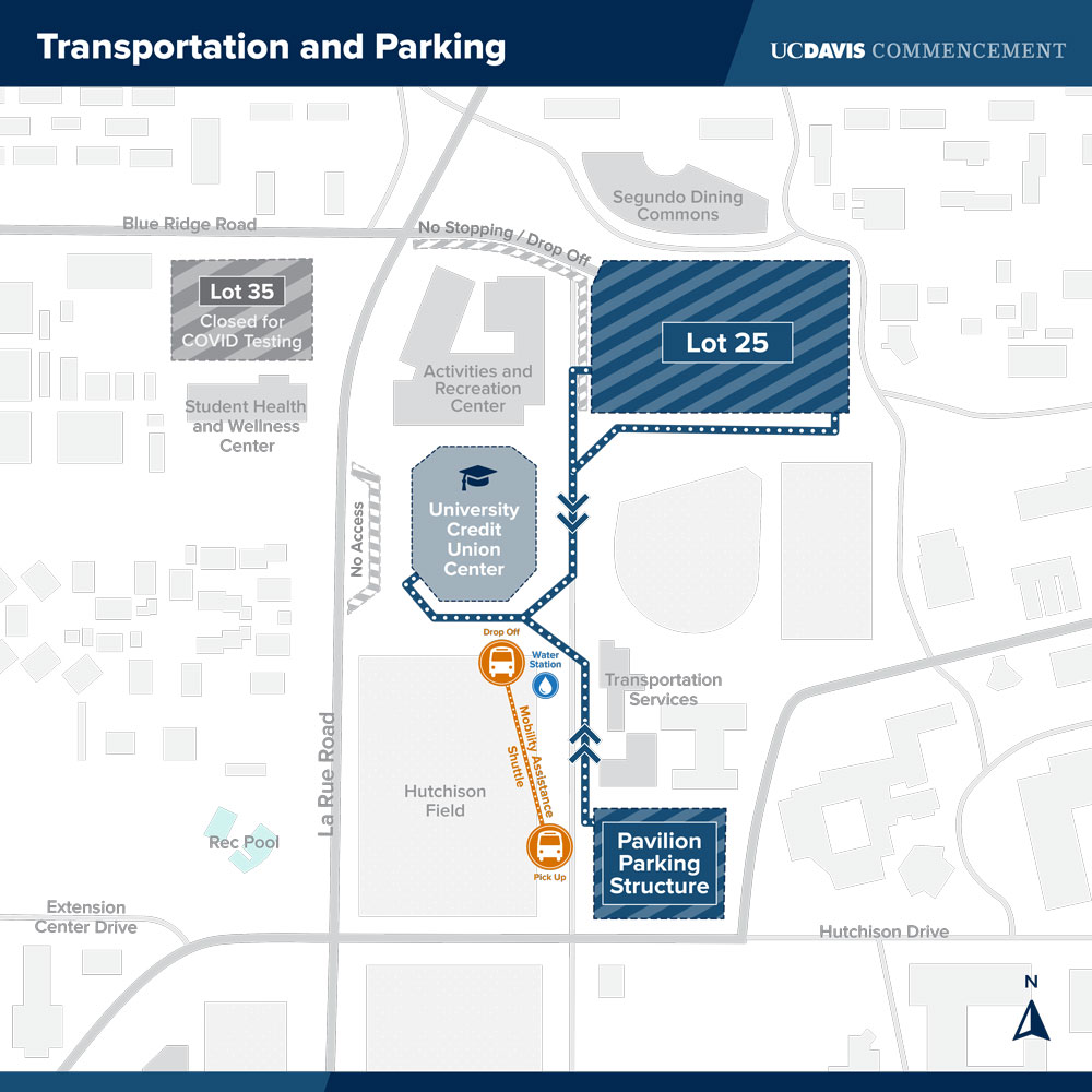 U-Center Parking Map, UC Davis Campus