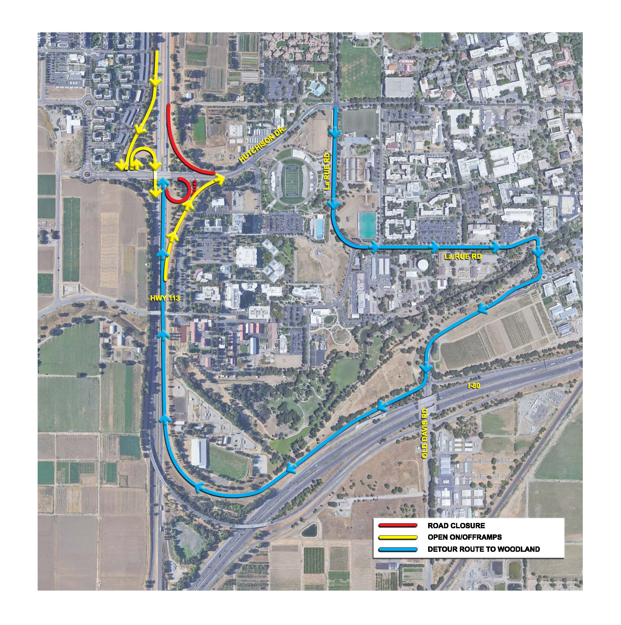 La Rue Motorist Detour route