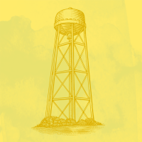 Yellow UC Davis Water Tower